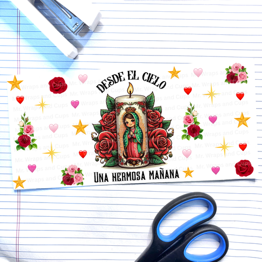 668 Desde el Cielo Virgin Mary Tall Candle 16oz Wrap (EXCLUSIVE)