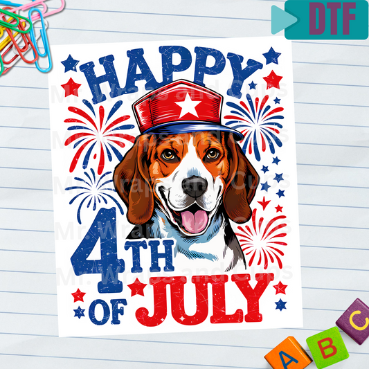 P 013 DTF American Dog 4th of July