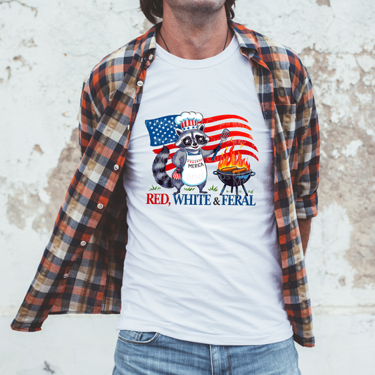 RTS Red White & Feral BBQ Shirt