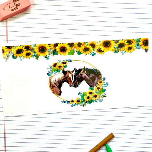 341 Sunflower Horses UV DTF WRAP