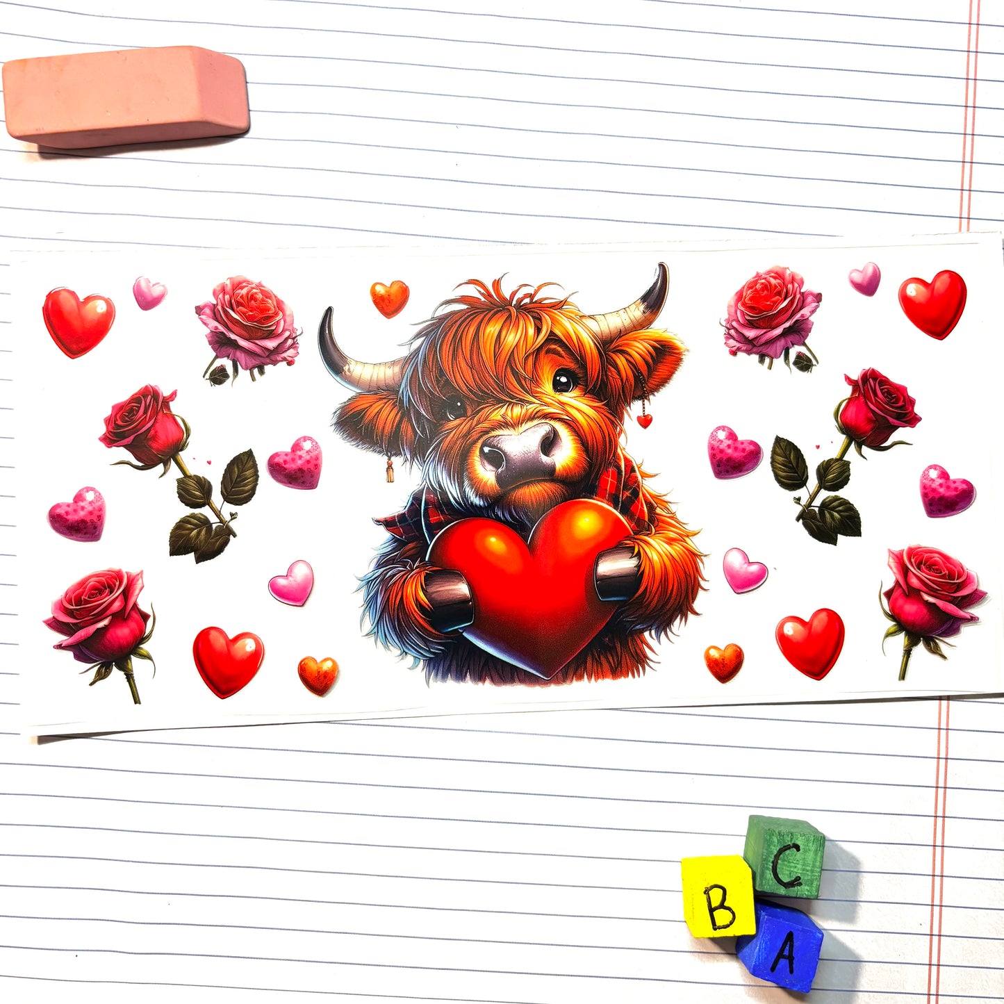 463 Highland Cow Valentines 16oz Wrap