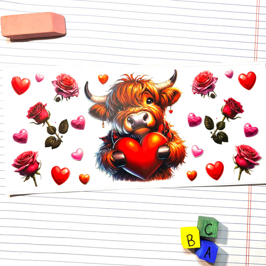 463 Highland Cow Valentines 16oz Wrap