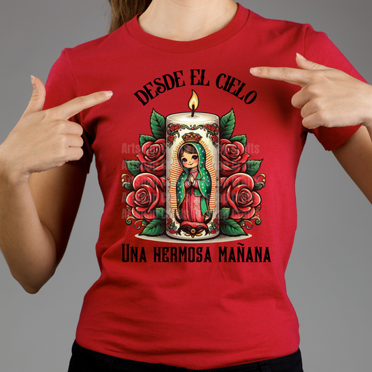 RTS Desde El Cielo Virgin Mary Candle Shirt