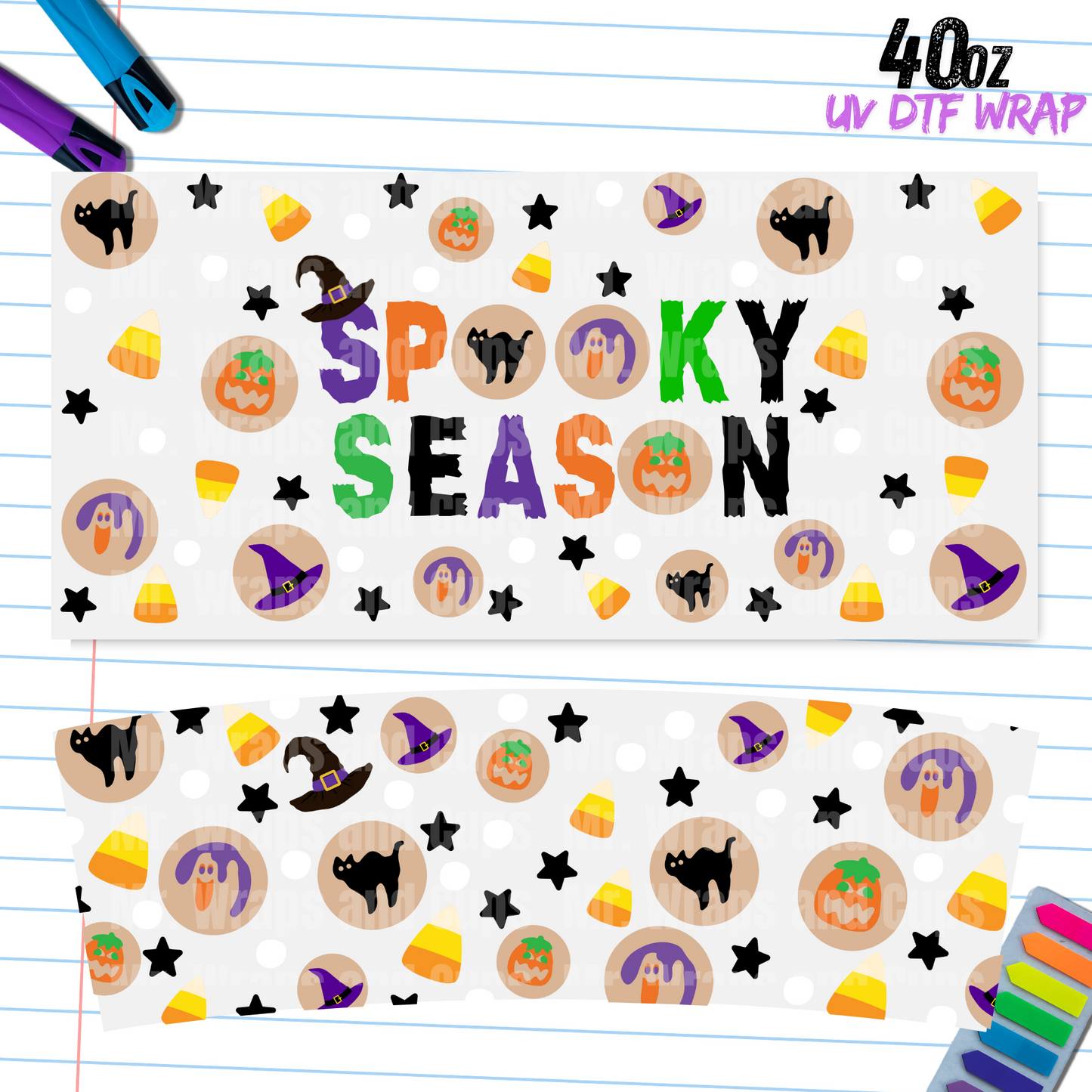P 004 Spooky Cookie Season 40oz UV DTF Wrap