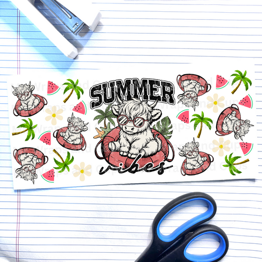 P 594 Summer Vibes Highland Cow 16oz Wrap