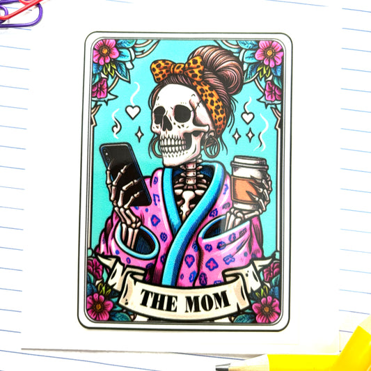 418-A The Mom Card Teal Halloween Decal