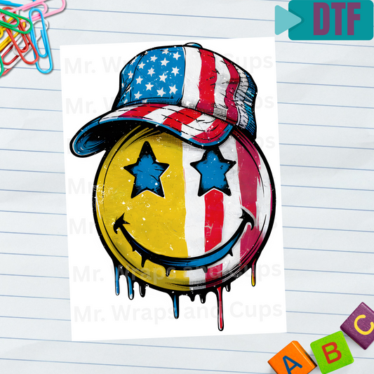 P 022 DTF American Happy Face Emoji