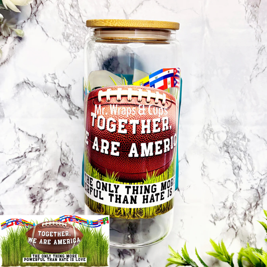 RTS-Together, We Are America 20oz Glass Tumbler