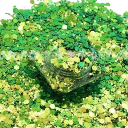 Grass Olive Chunky Mix Chameleon Glitter