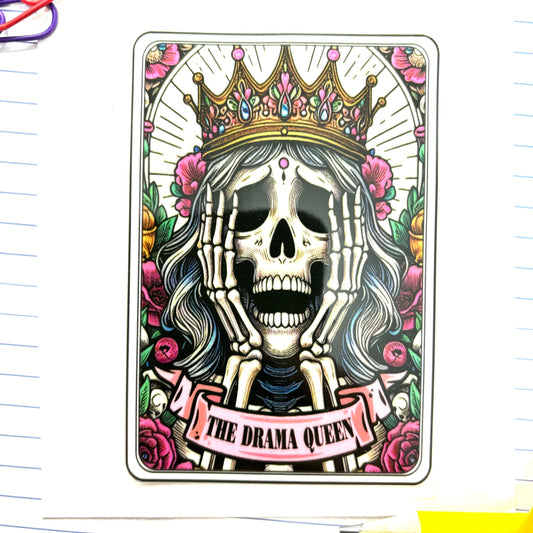 420-B The Drama Queen Pink Card Halloween Decal