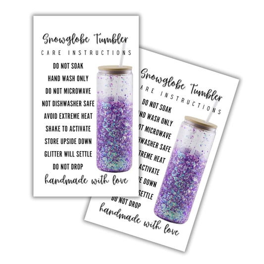 Glitter Snowglobe Care Card