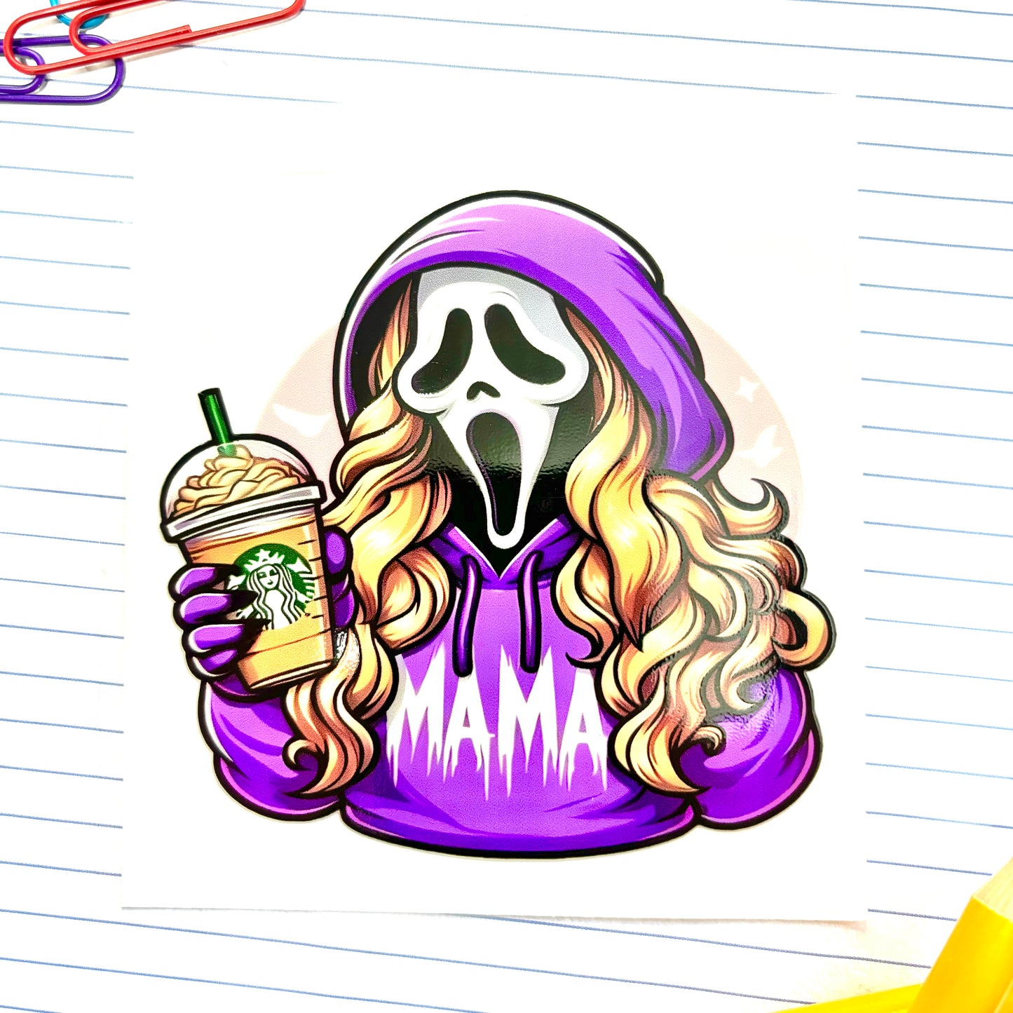 416-A Blond Mama Scream Halloween Decal