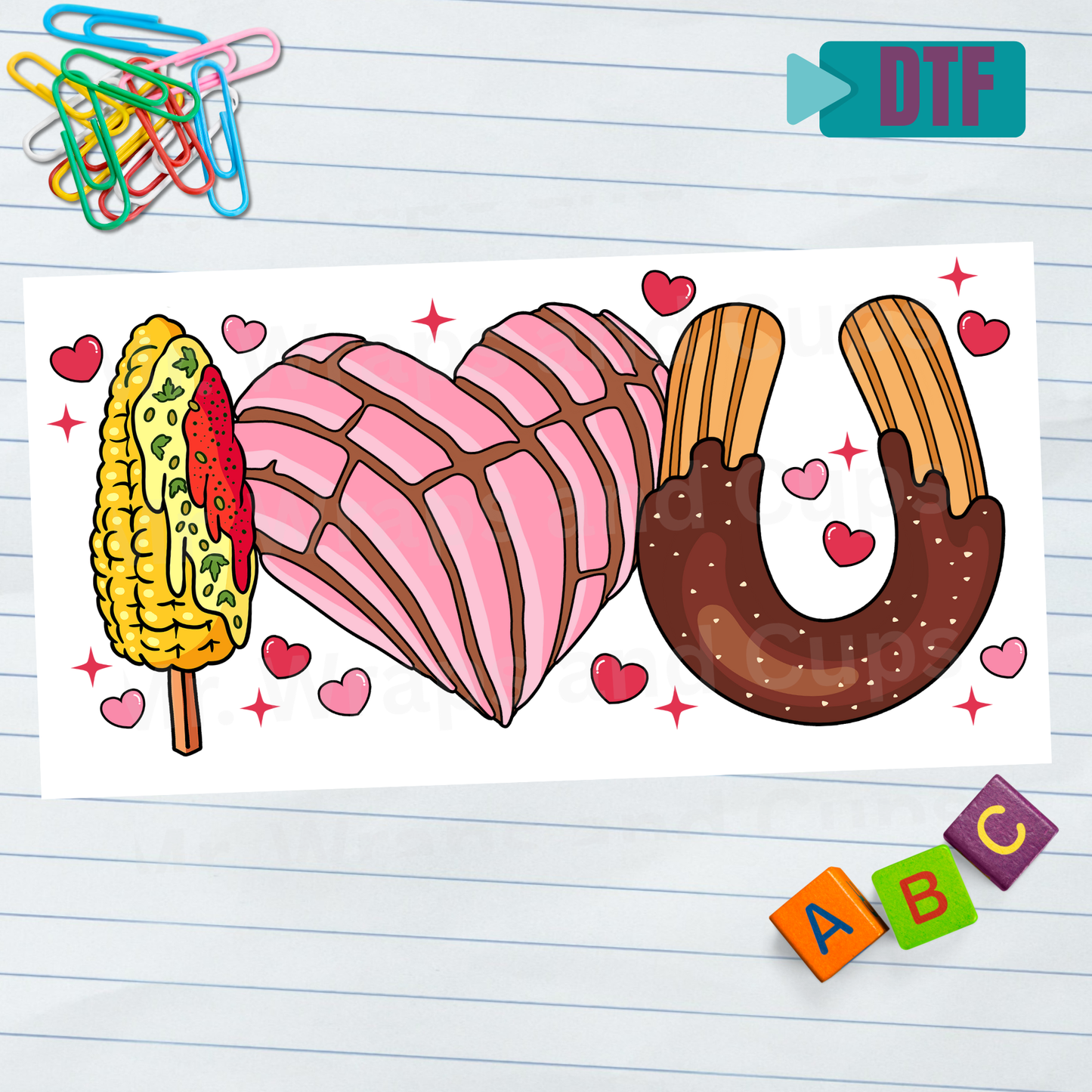 P 102 DTF I Love Churros and Conchas Valentine