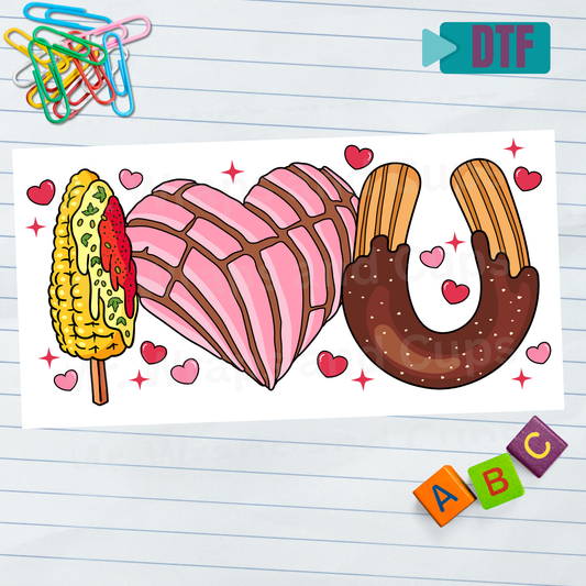 P 102 DTF I Love Churros and Conchas Valentine