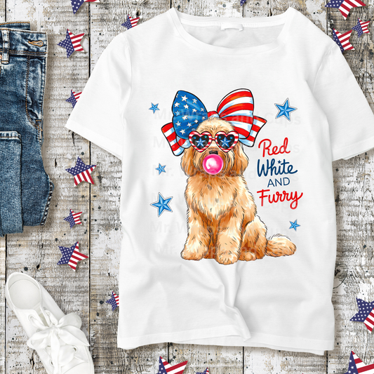 RTS Red White & Furry Shirt