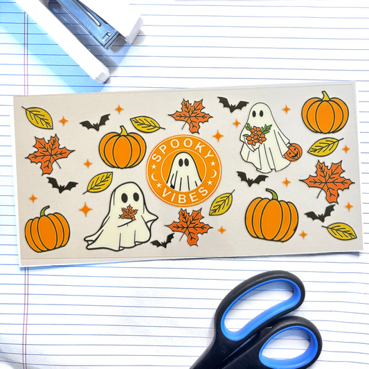 Fall 010 Fall Spooky Vibes 16oz uv dtf wrap