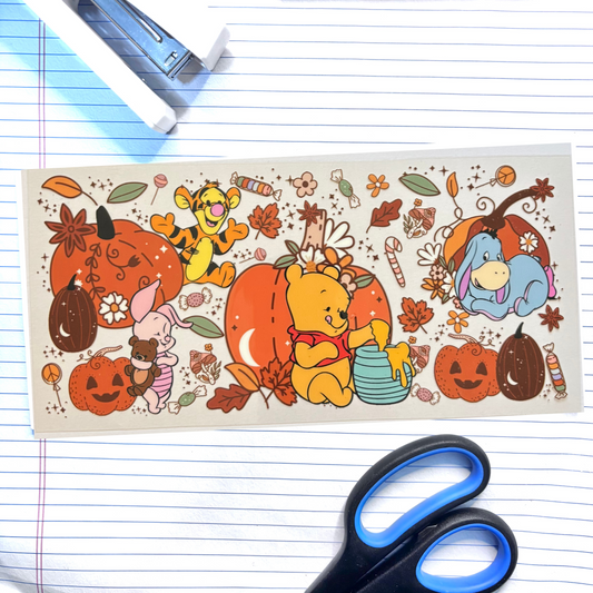 Fall 017 Pooh 16oz uv dtf wrap