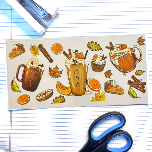 Fall 025 Fall Spices 16oz uv dtf wrap