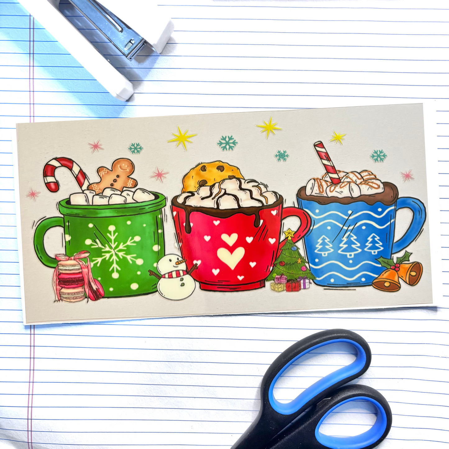 Fall 028 Christmas Hot Cocoa 16oz uv dtf wrap
