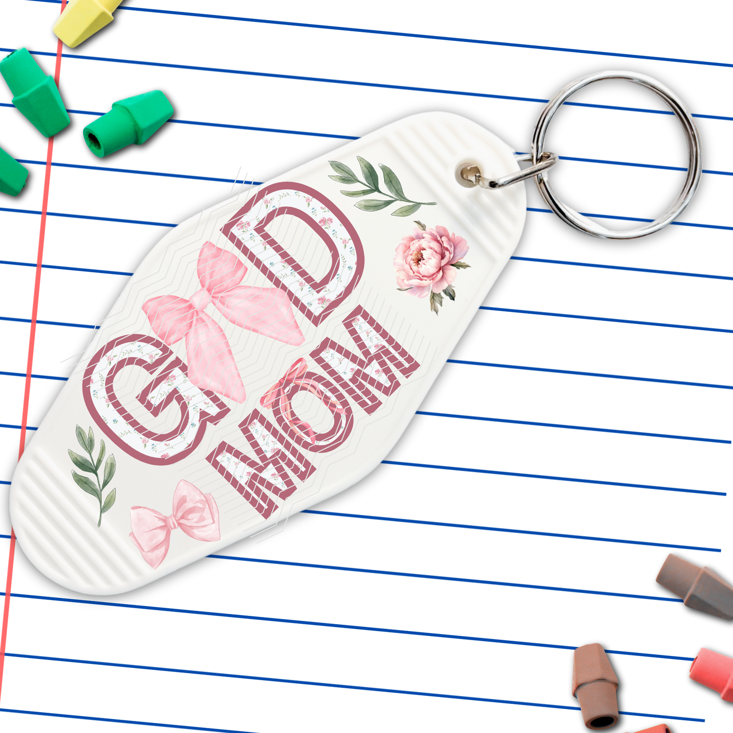 P-064 God Mom Pink Coquet Motel Keychain Decal