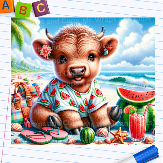 P 045 Baby Cow Watermelon 20oz Sublimation Wrap