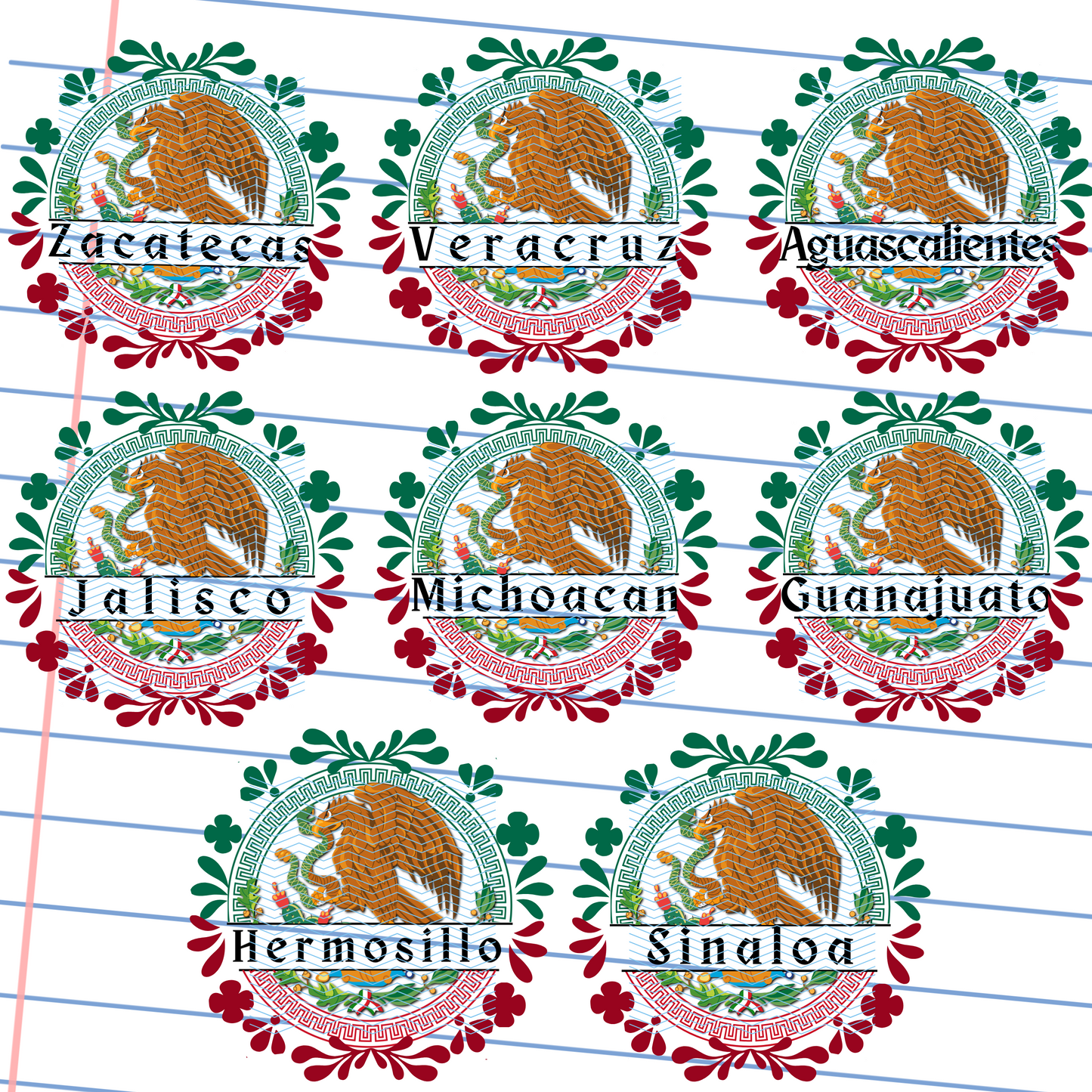 Mexico States Talavera 2inch Decal