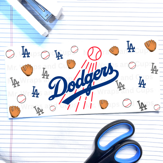 572 Dodger Baseball 16oz Wrap