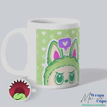 008 Mug Green Labubu UV DTF Wrap