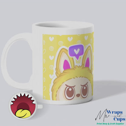 010 Mug Yellow Labubu UV DTF Wrap