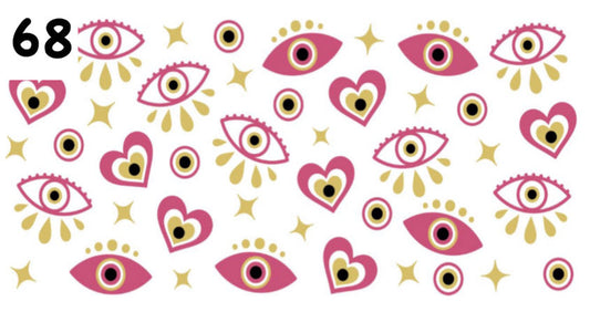 068 Pink Evil Eye UV DTF Wrap