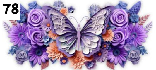 078 Purple Butterfly UV DTF Wrap