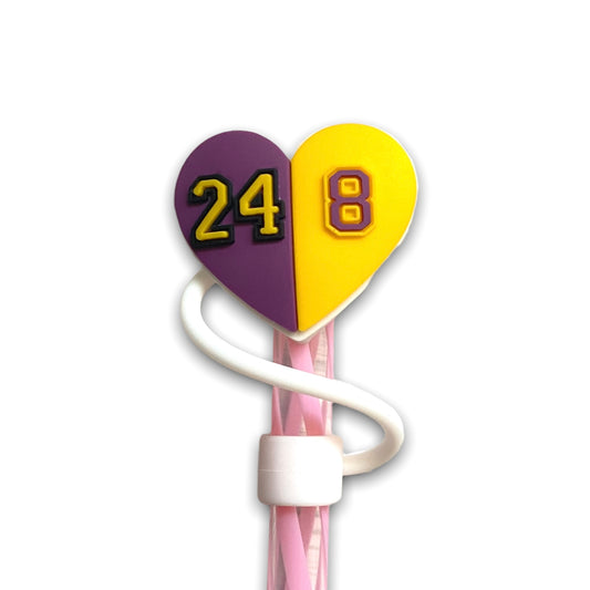 Straw Lid Lakers Heart 41